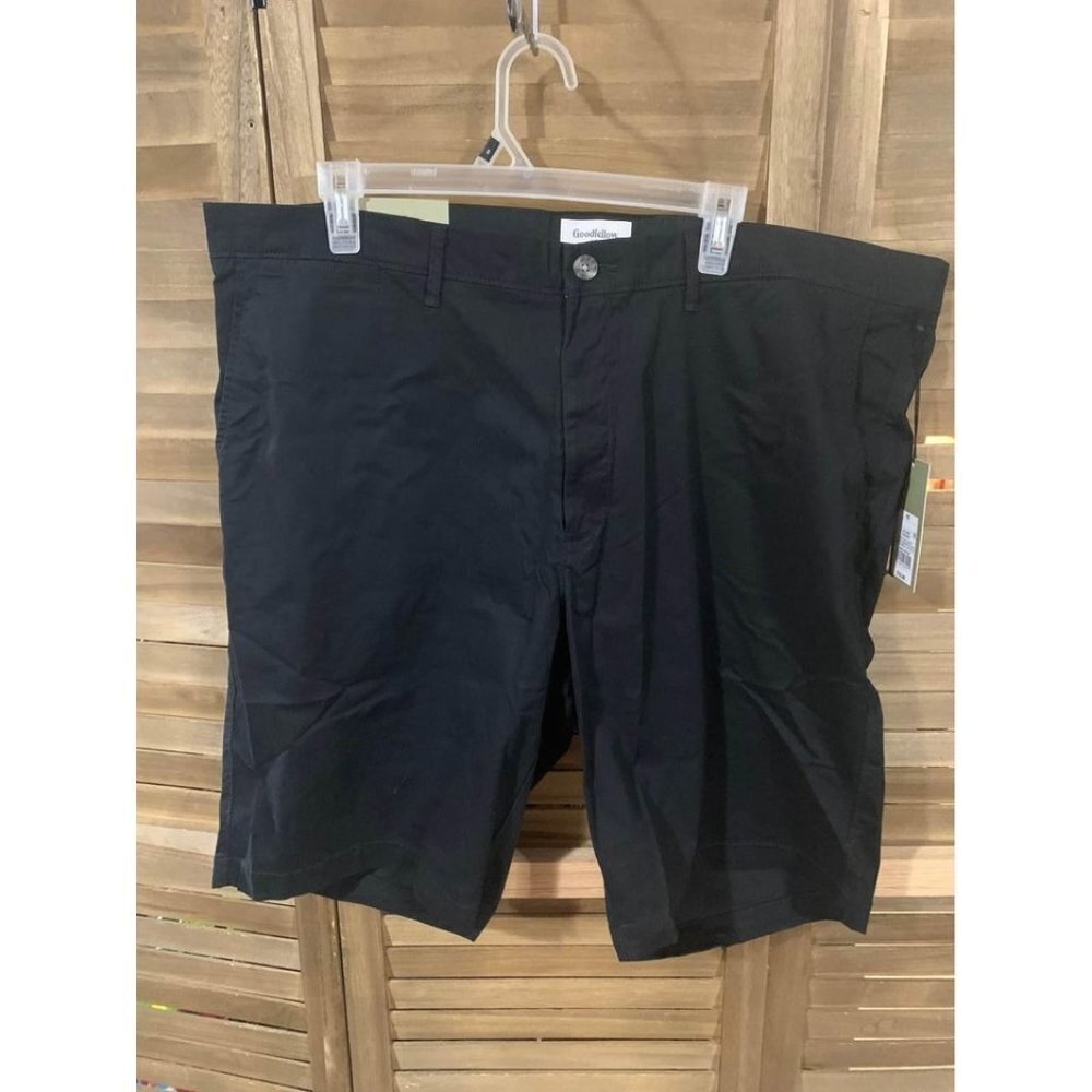 NWT Goodfellow Linden Flat Front Shorts Mens Size 42 Knee Length Black